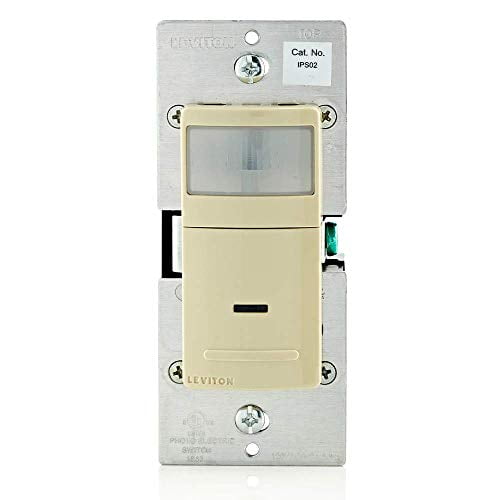 3-Pack Leviton IPS02-1LI Decora Motion Sensor In-Wall Switch 2.5A Single Pole Ivory Auto-On